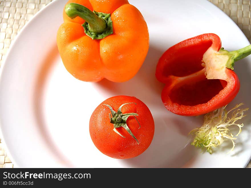 Vegetable on plate