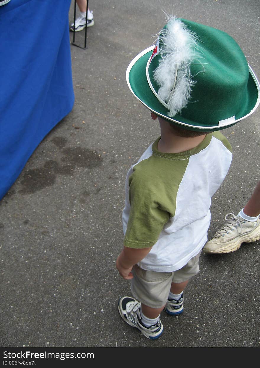 German boy with hat at german festival