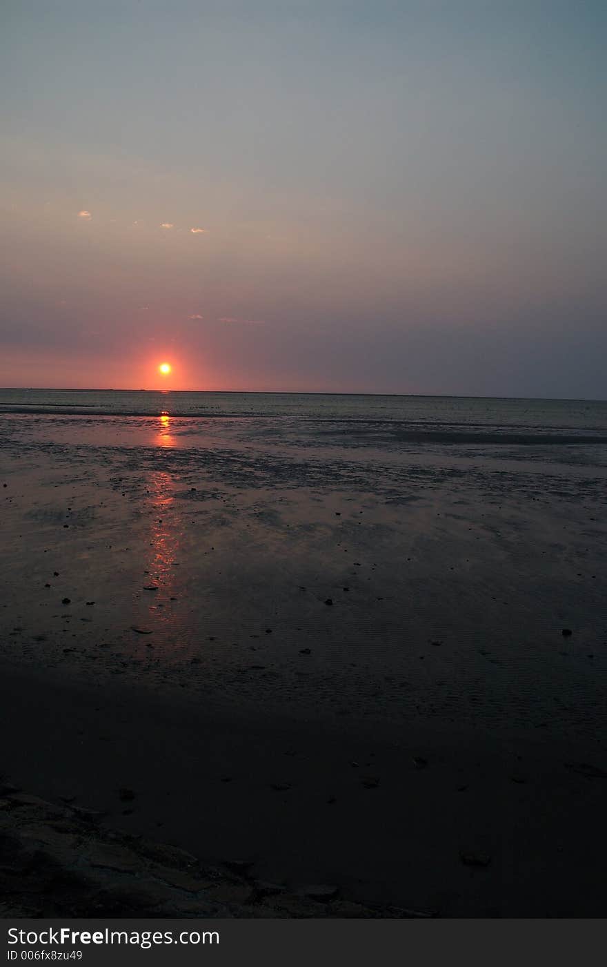 Sunset over namibian tidelands. Sunset over namibian tidelands.