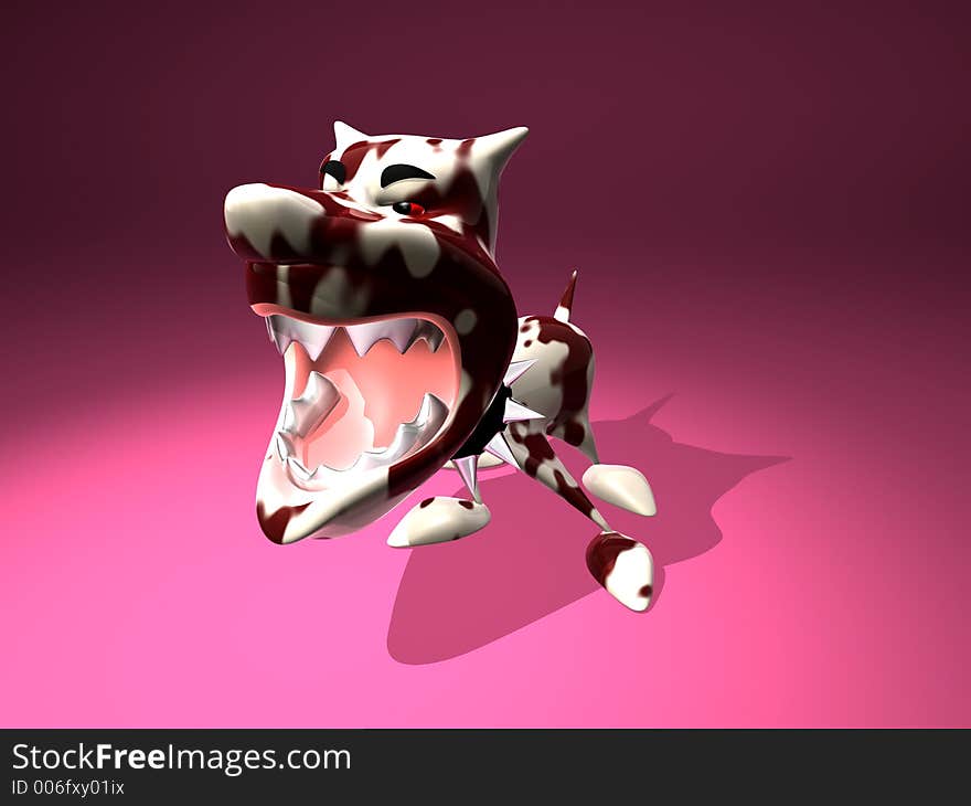 3D generated agressive dog