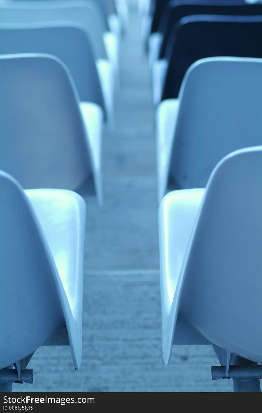 Seats in an empty stadium. Seats in an empty stadium