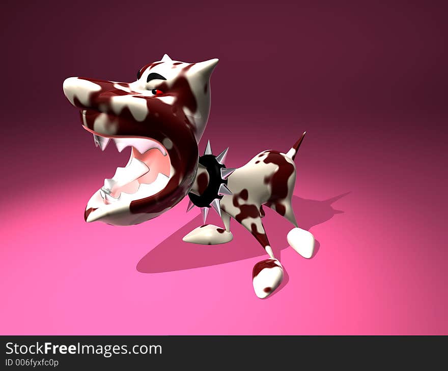 3D generated agressive dog