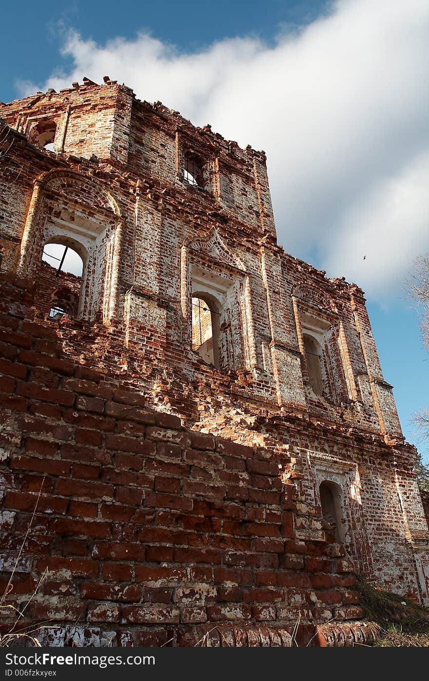 Ruins of old monastery, Pinega river, Russia