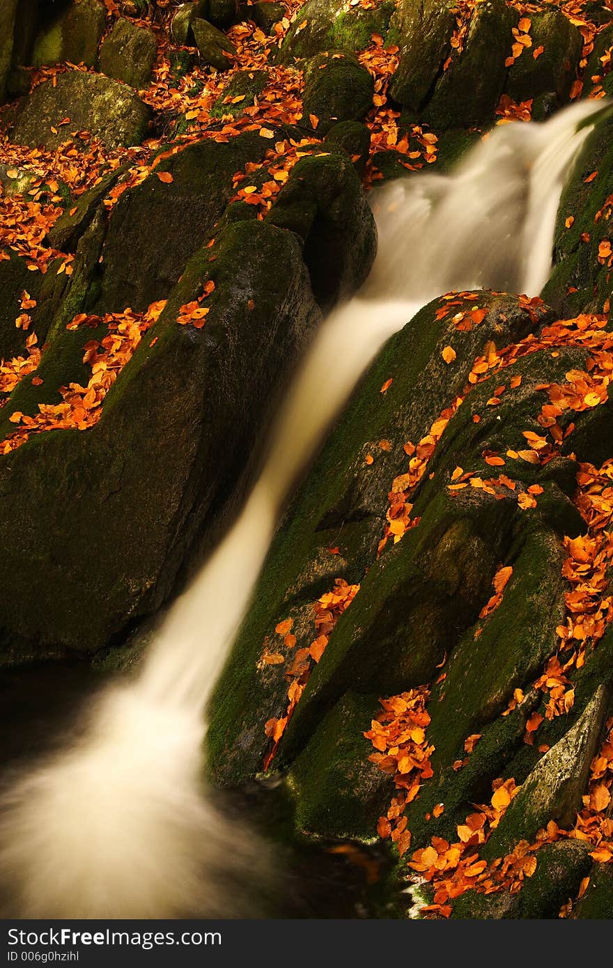 Autumn stream in Giant mountains