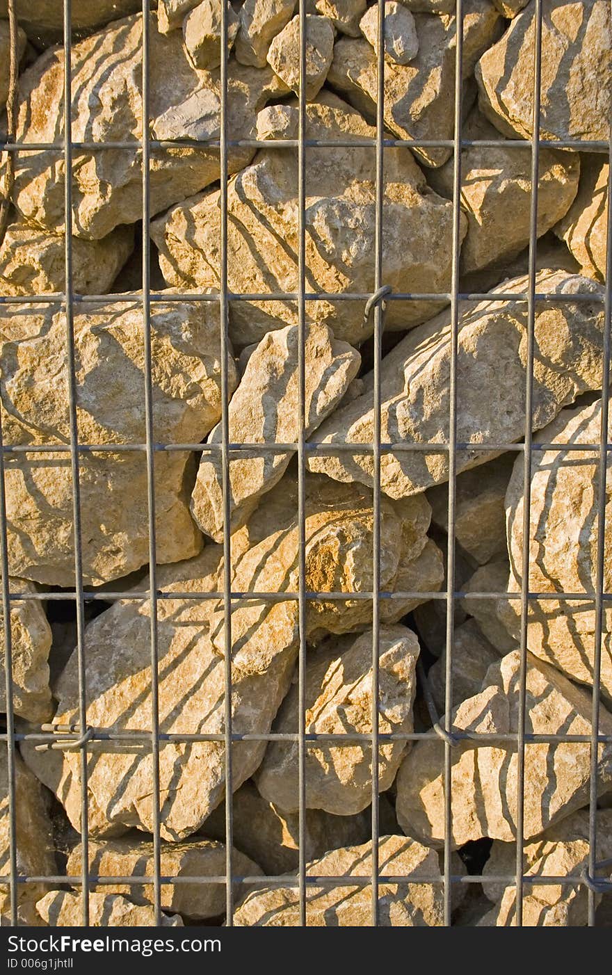 Stones in cage