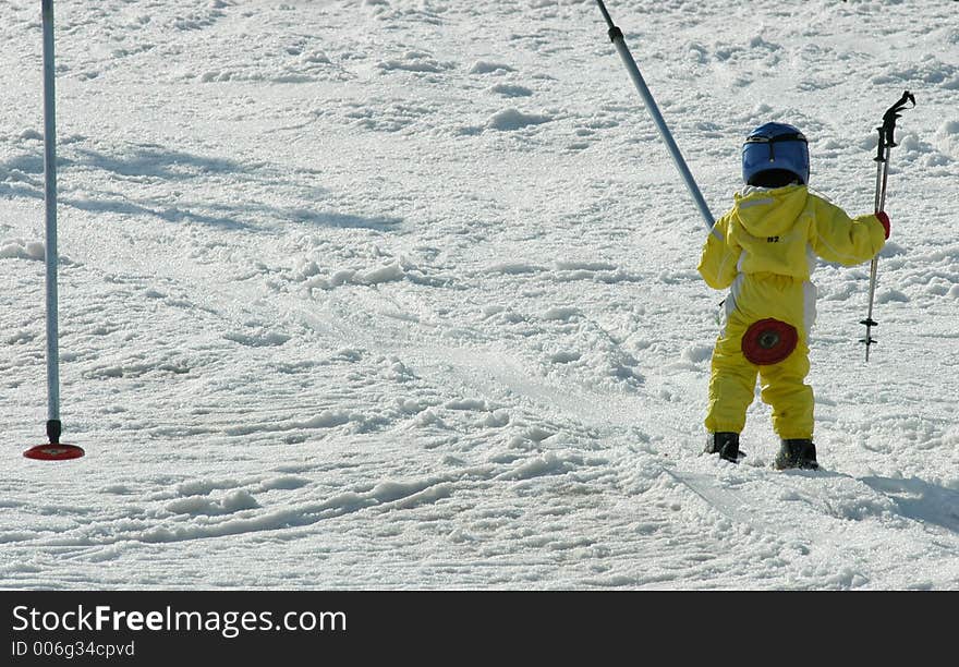 Small child on ski-lift. Small child on ski-lift