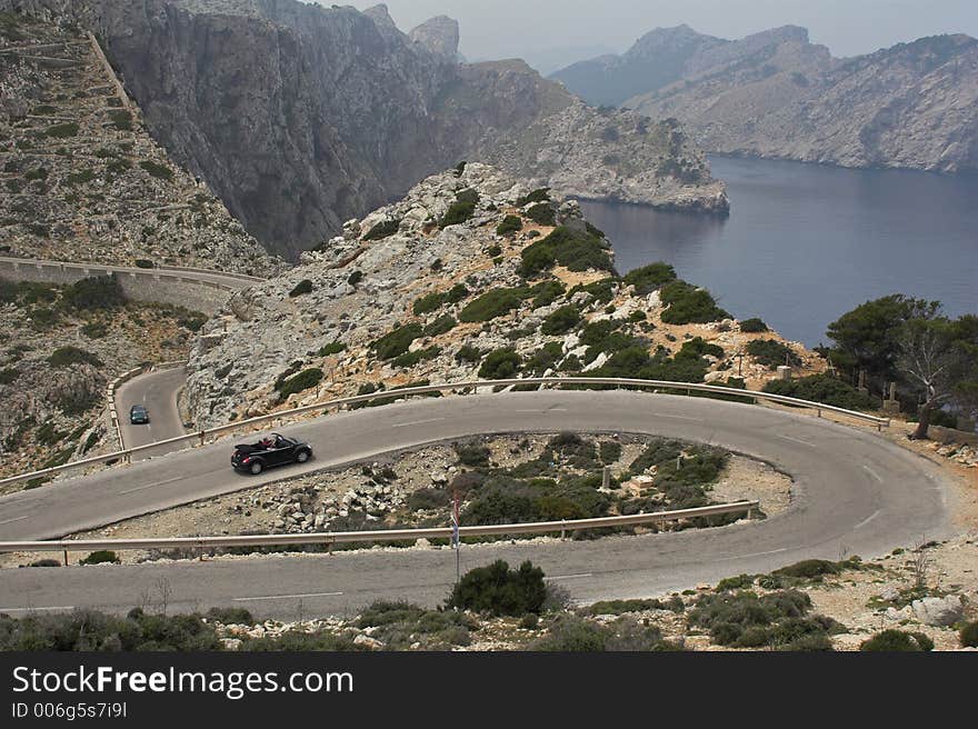 Winding road,sea & mountains