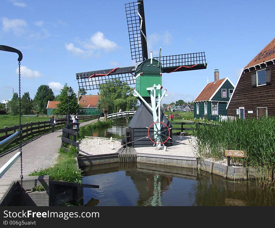 Dutch Windmill in Zaanse Schans The Netherlands. Dutch Windmill in Zaanse Schans The Netherlands.