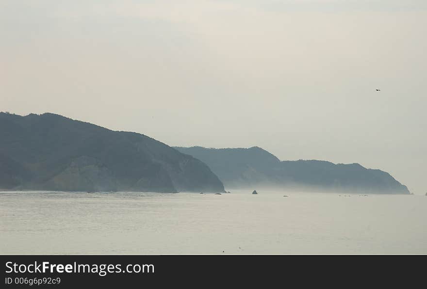 View of Michoacan coast from Maruate, Mexico