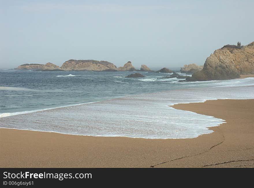 Deserted beach in Michoacan coast, Mexico