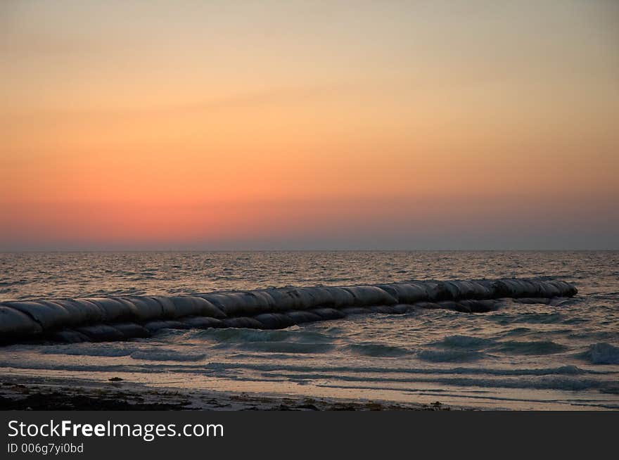 Beach on Holbox Island at sunset, Caribbean, Mexico