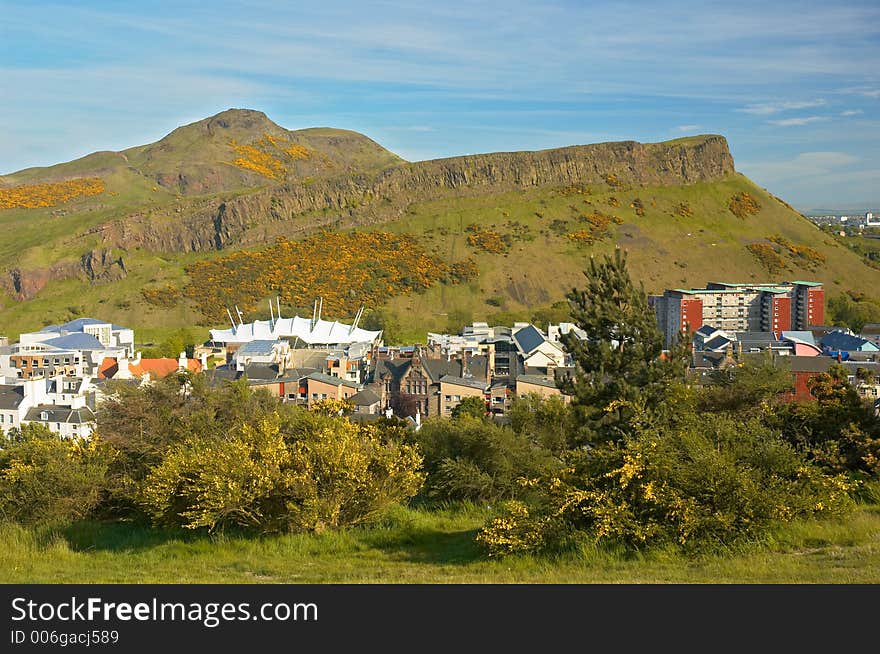 View of Edinburgh with mountain, Scotland