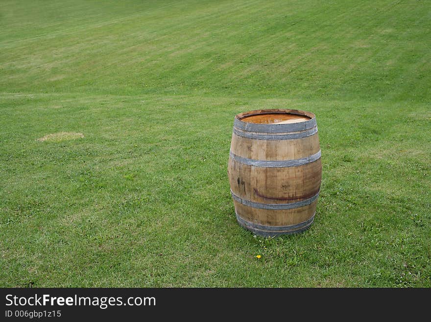 Barrel on grass. Barrel on grass