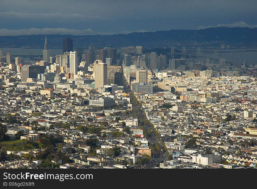 View of San Francisco from the twin Peaks, California, Usa