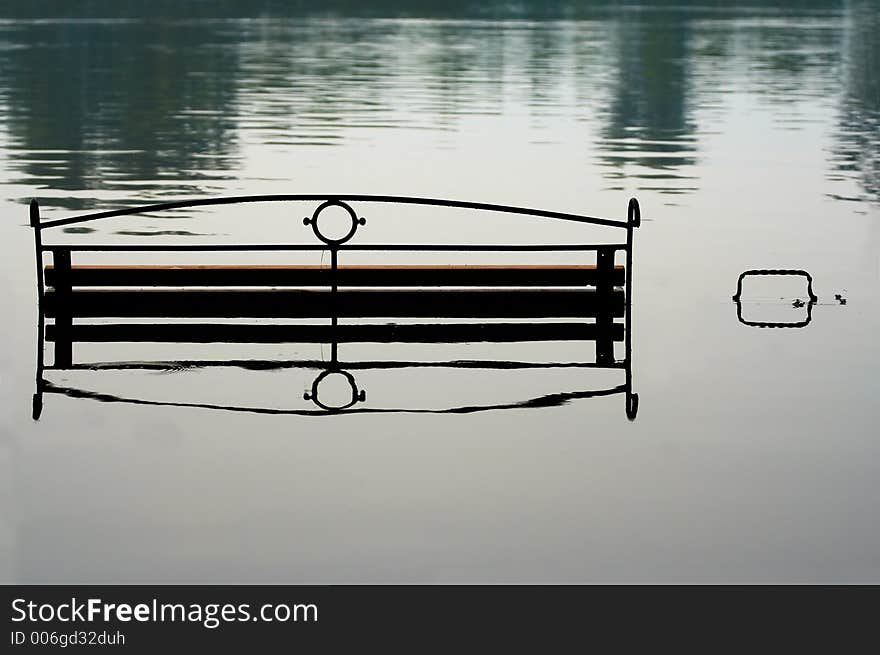 Bench in water