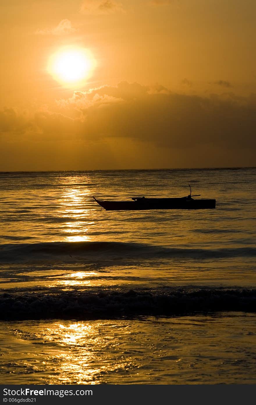 Colorful sunset by the sea