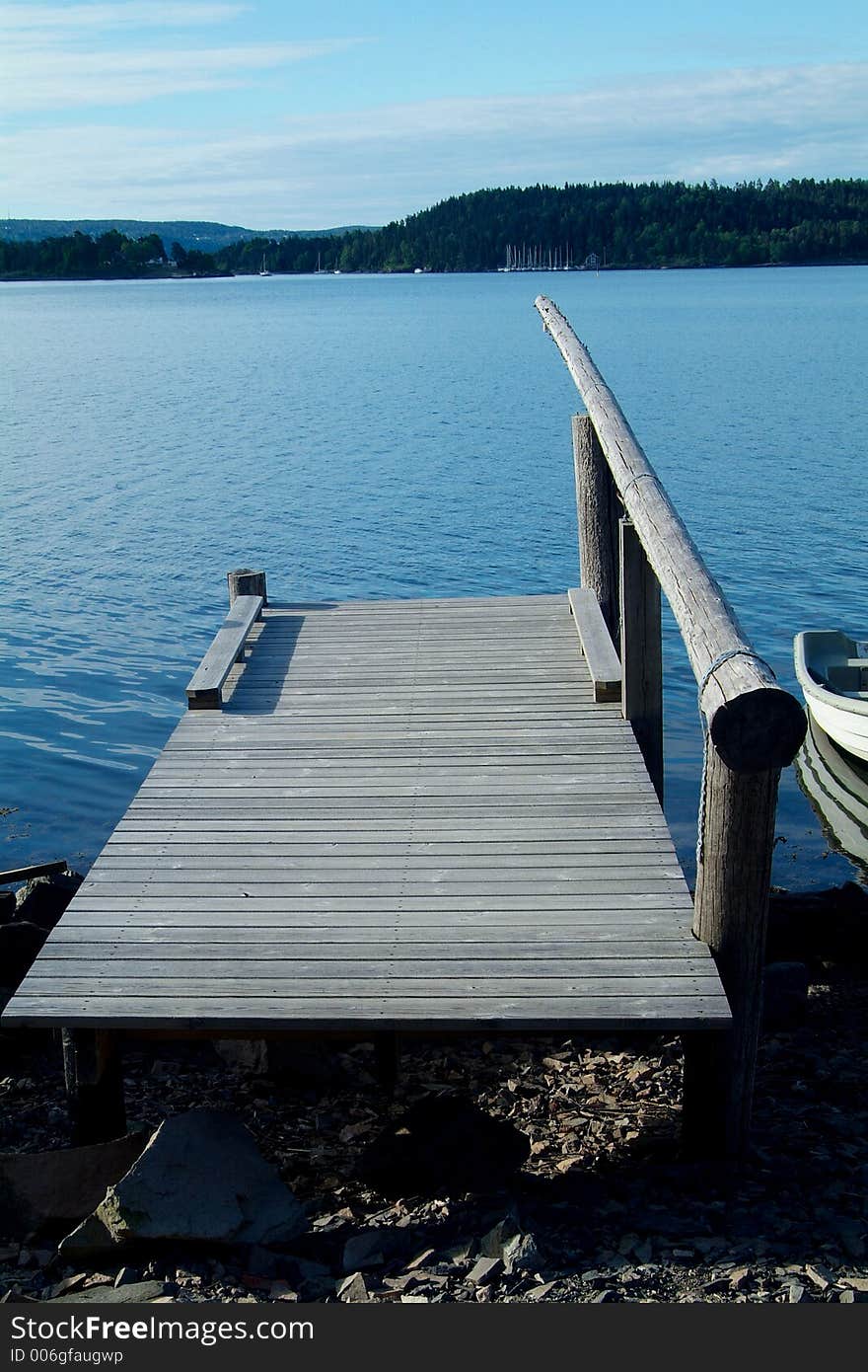 Quay for small boats in the Oslofjord, Norway