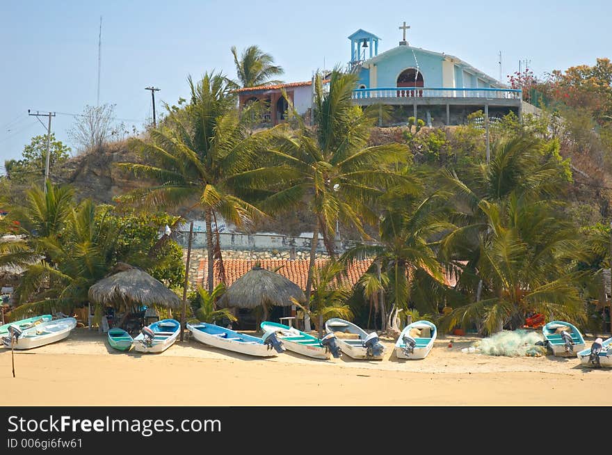 Beach of Puerto Angel, Pacific coast, Mexico