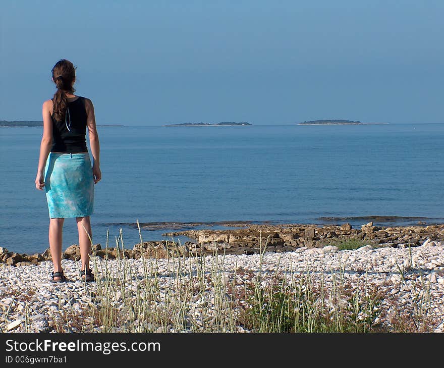 Looking at a distant Brijoni islands. Looking at a distant Brijoni islands