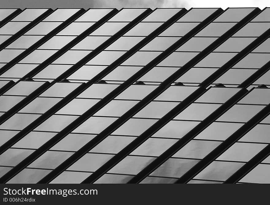 Symmetrical pattern created by glass panes, black and white. Symmetrical pattern created by glass panes, black and white