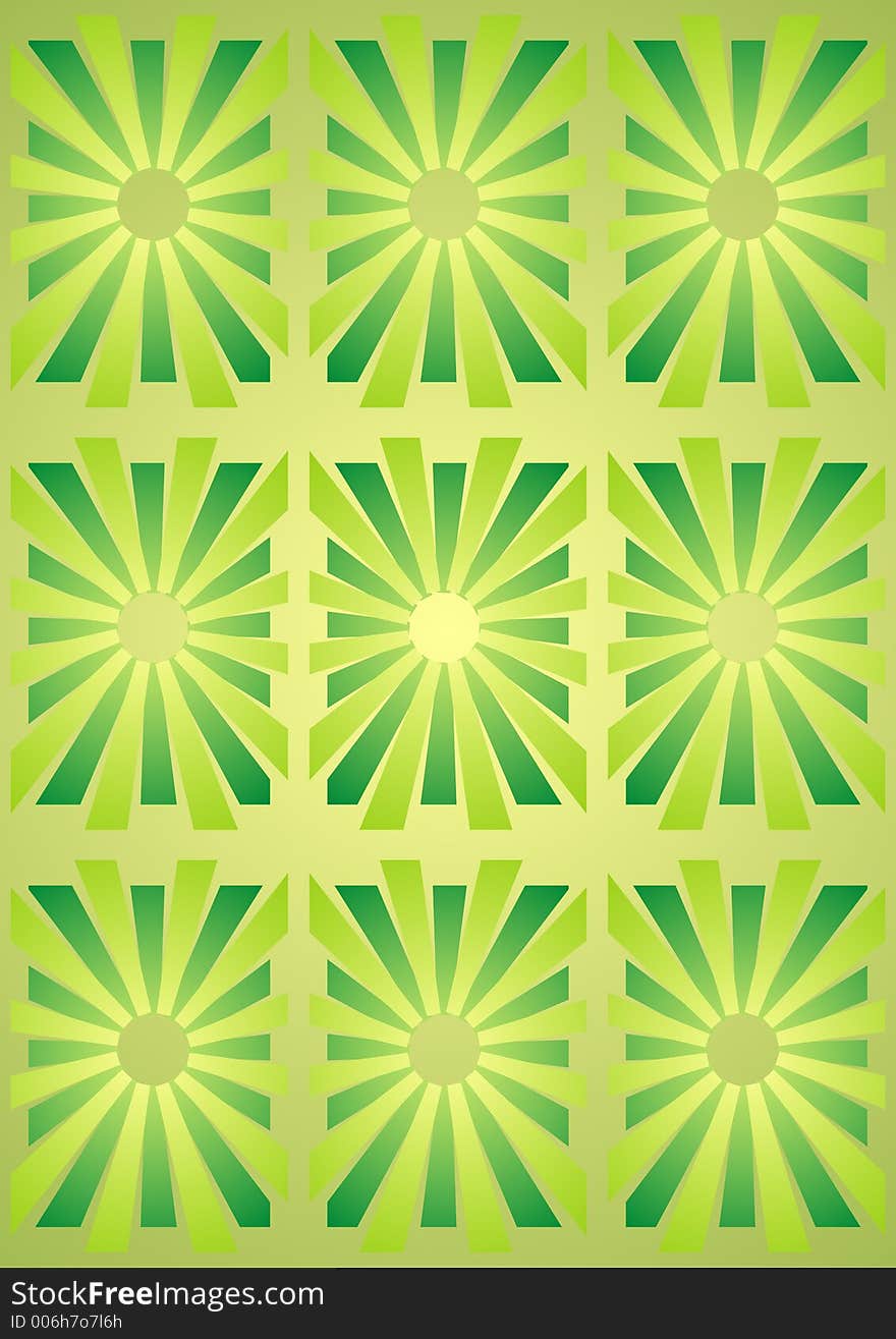 Fresh green star shapes simetry illustration. Fresh green star shapes simetry illustration