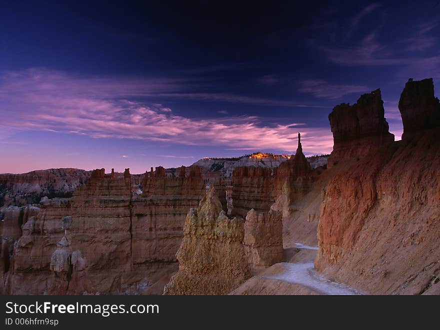 Sunset over Bryce Canyon