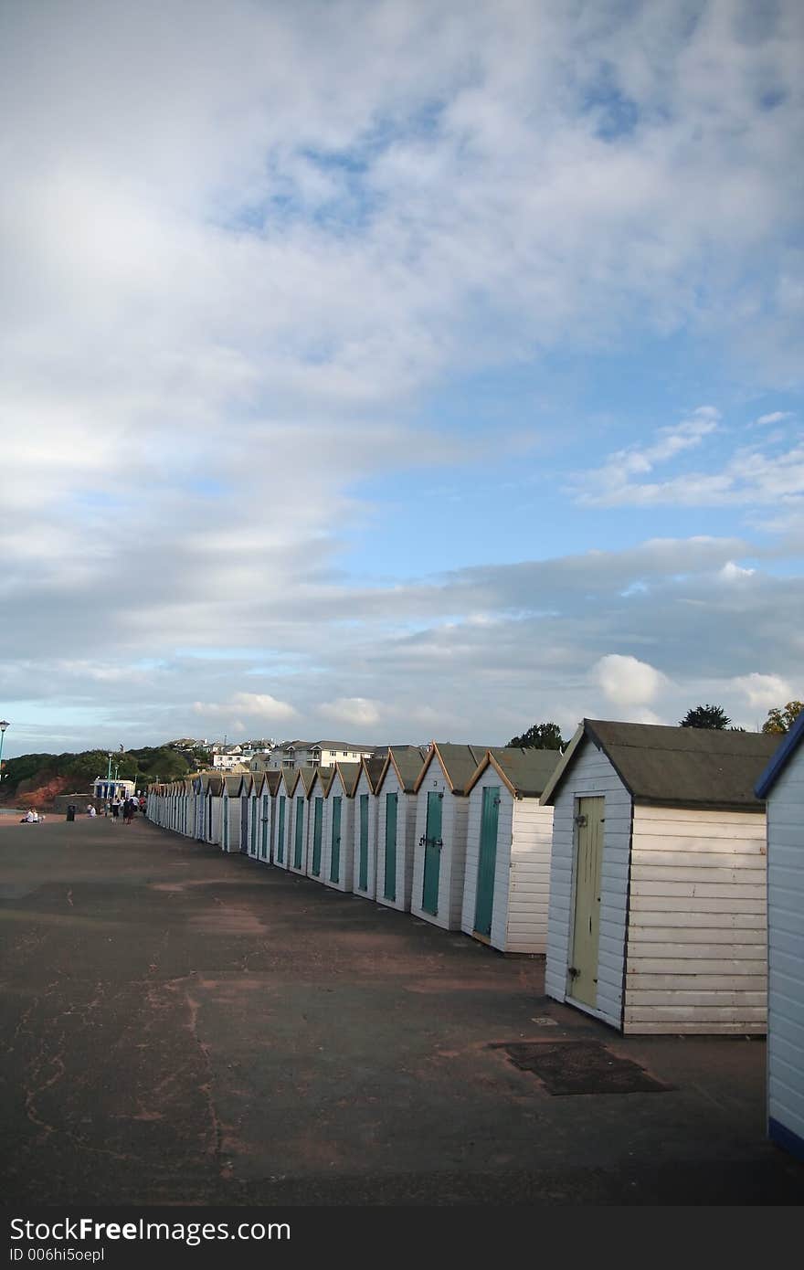 Line of beach huts