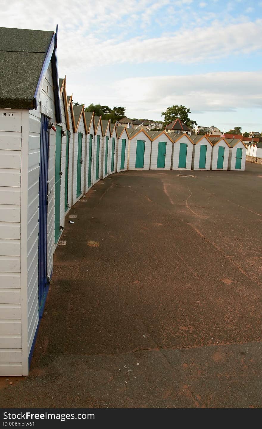 Line of beach huts