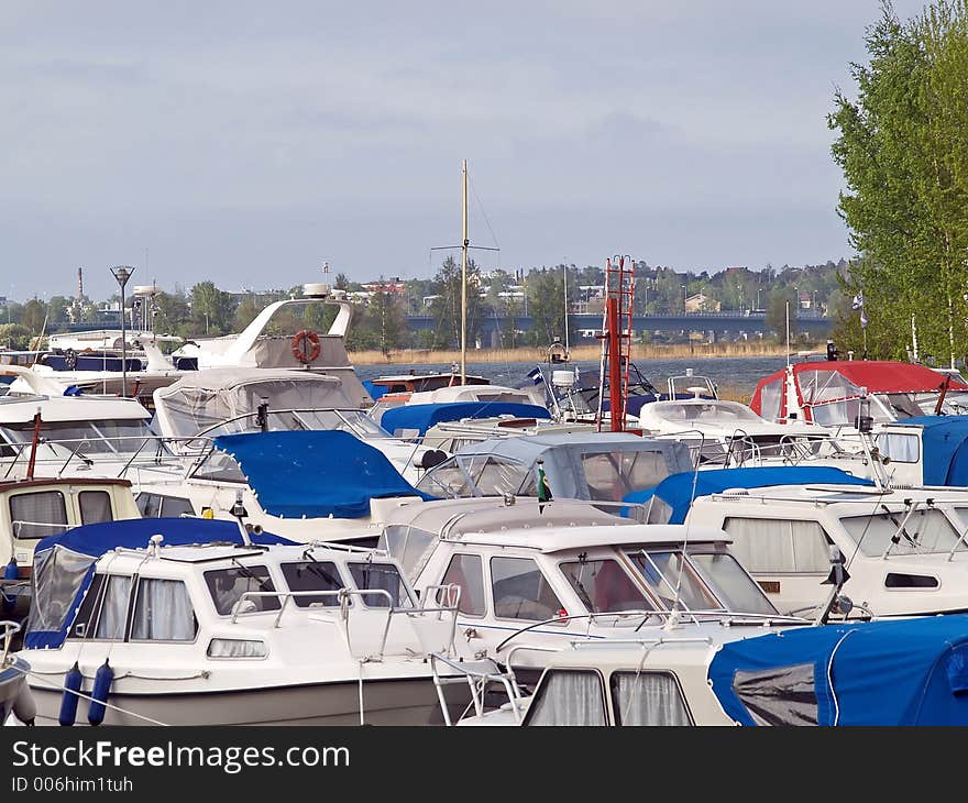 Motor boats in a wharf