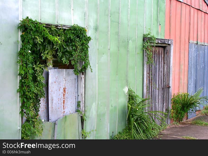 Rusty old metal building