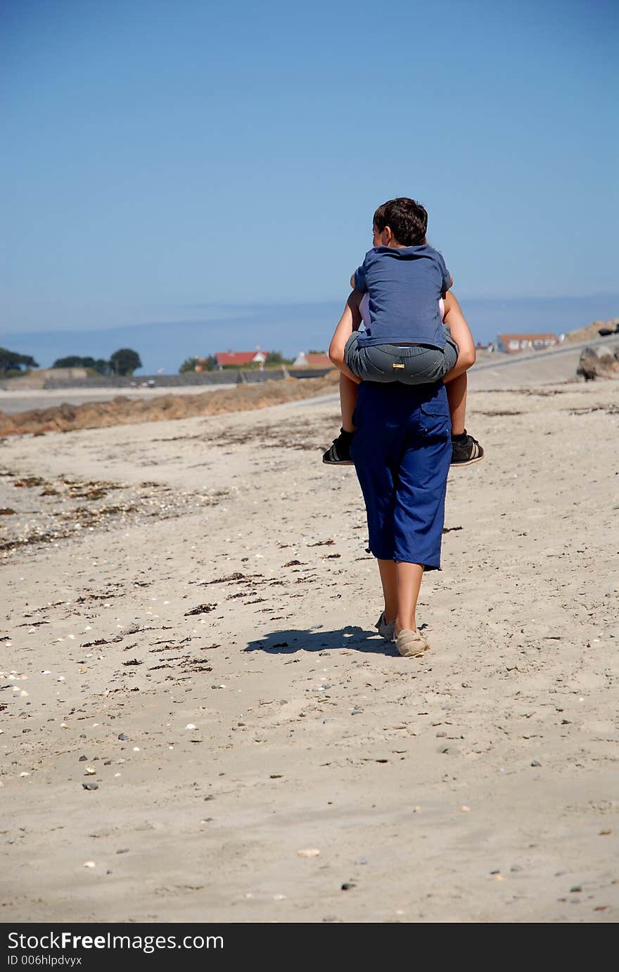 Walking on the beach. Walking on the beach