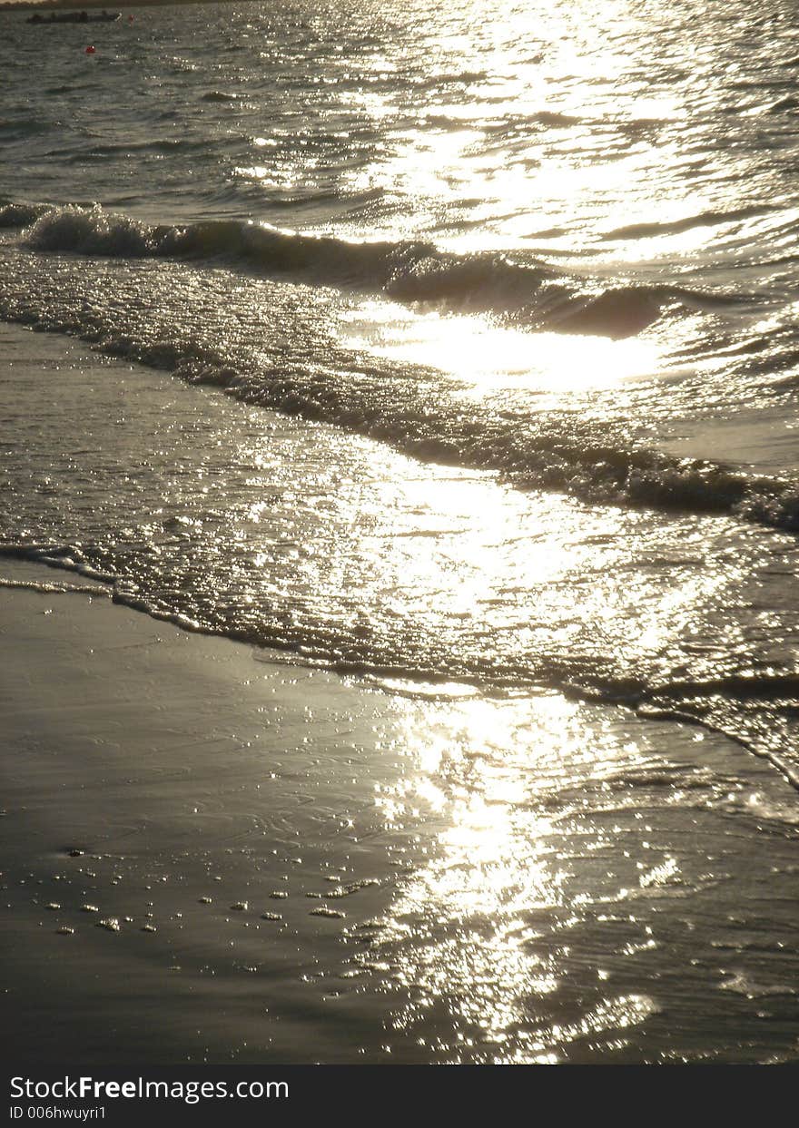 Sunset view of a beach in Dubai. Sunset view of a beach in Dubai