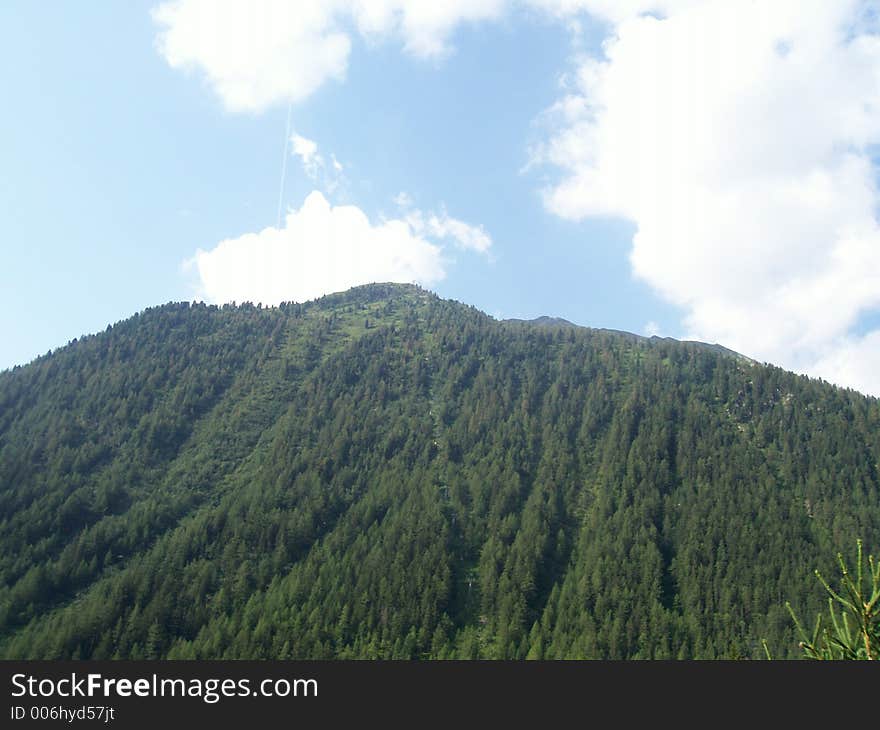 A Swiss Mountain skied on in winter walked on in summer. A Swiss Mountain skied on in winter walked on in summer.