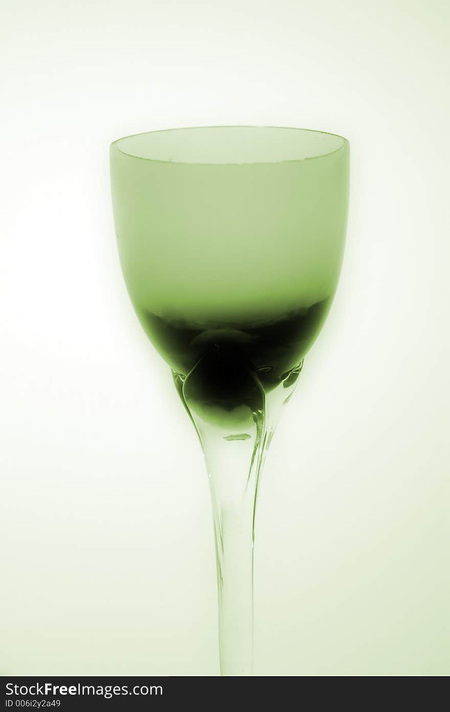 Green glass for wine. Picture taken with digital soft filter