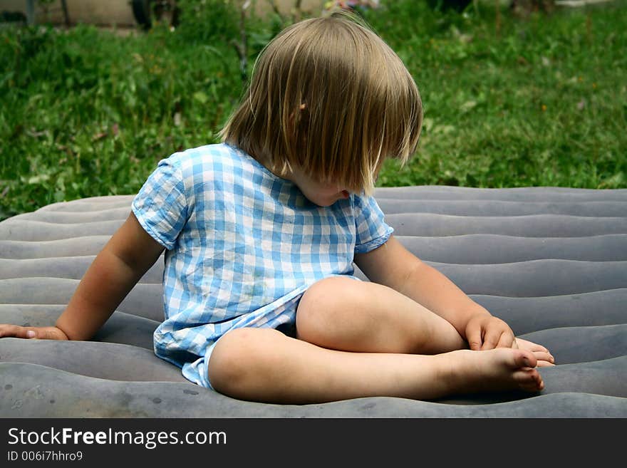 Girl on a mattress