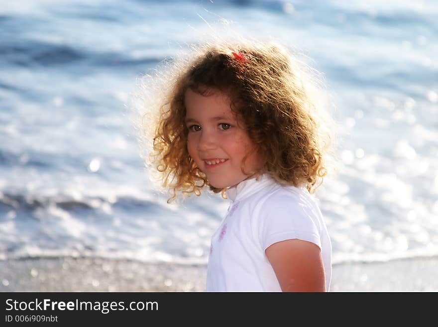 Little child at the beach