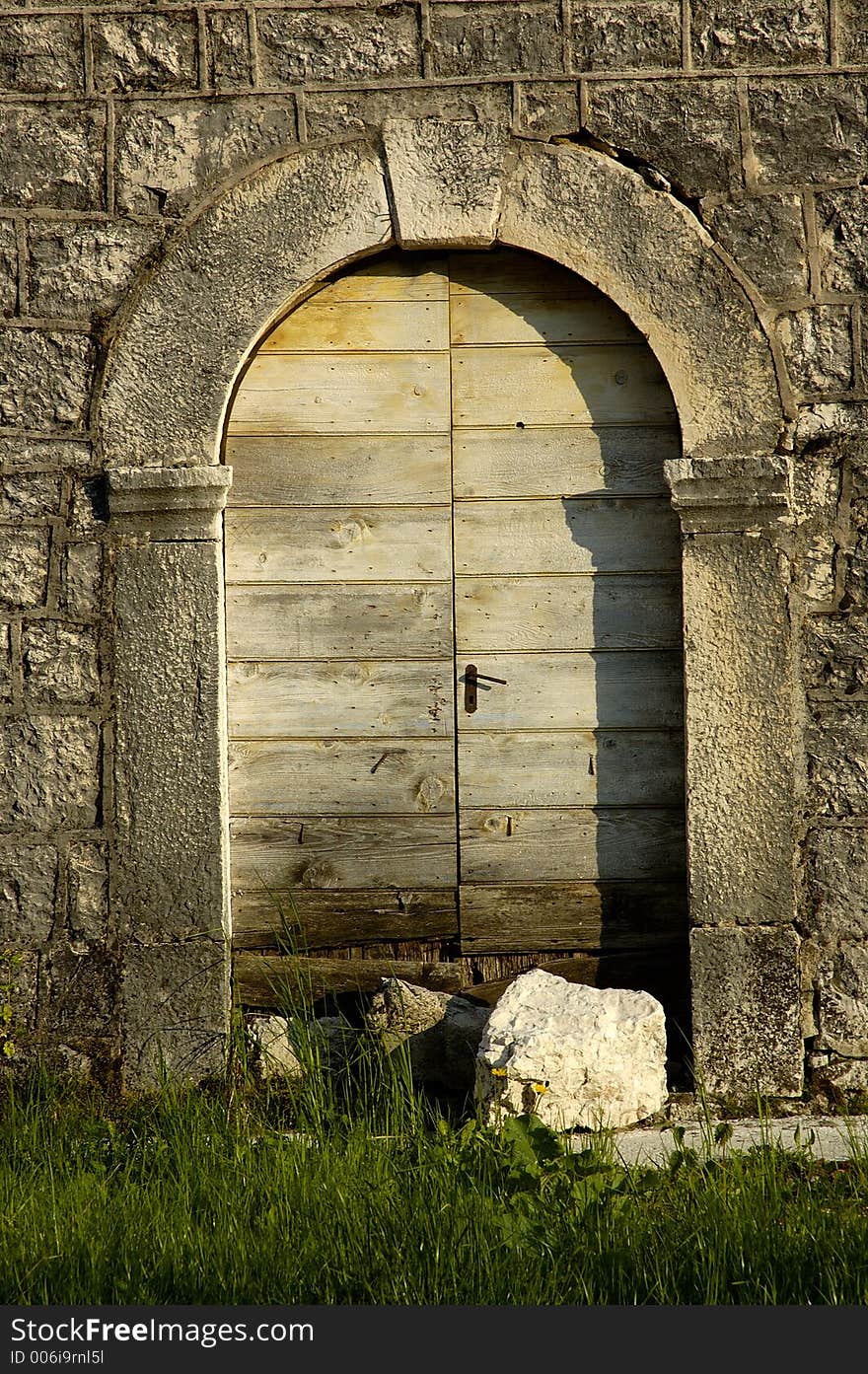 Old doors near tivat, montenegro