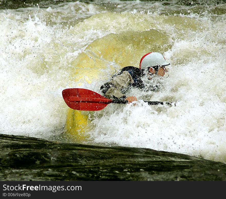 River kayaker. River kayaker