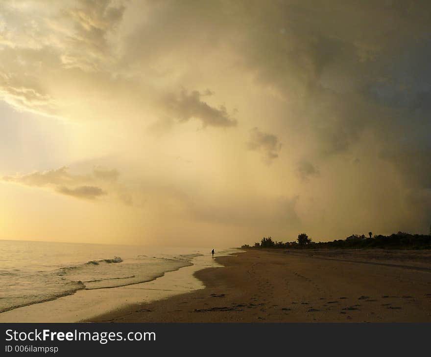 Late evening over the Gulf of Mexico. Late evening over the Gulf of Mexico