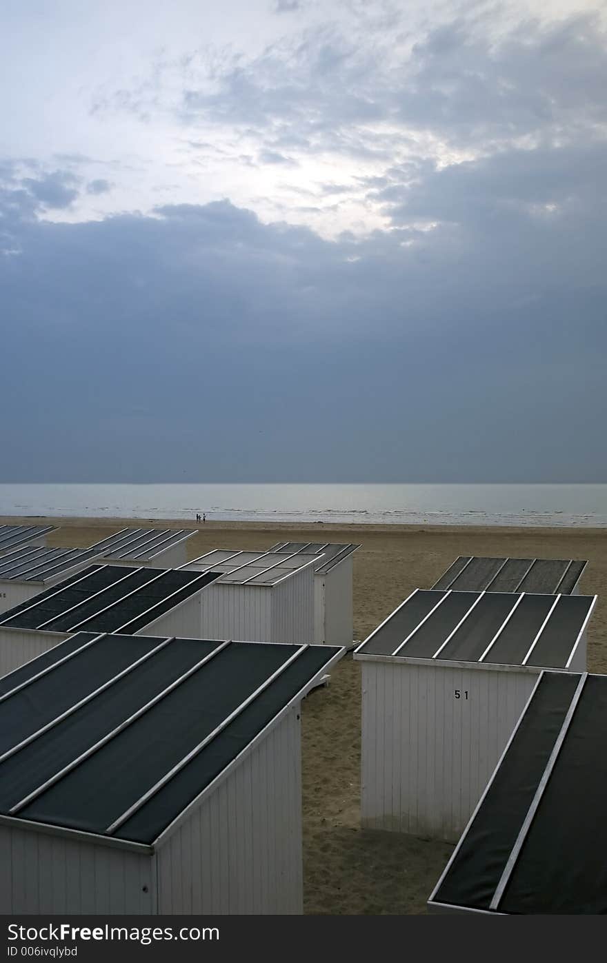 Cabins at the belgian coast. Cabins at the belgian coast