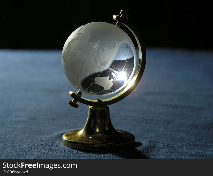 The glass globe close-up.