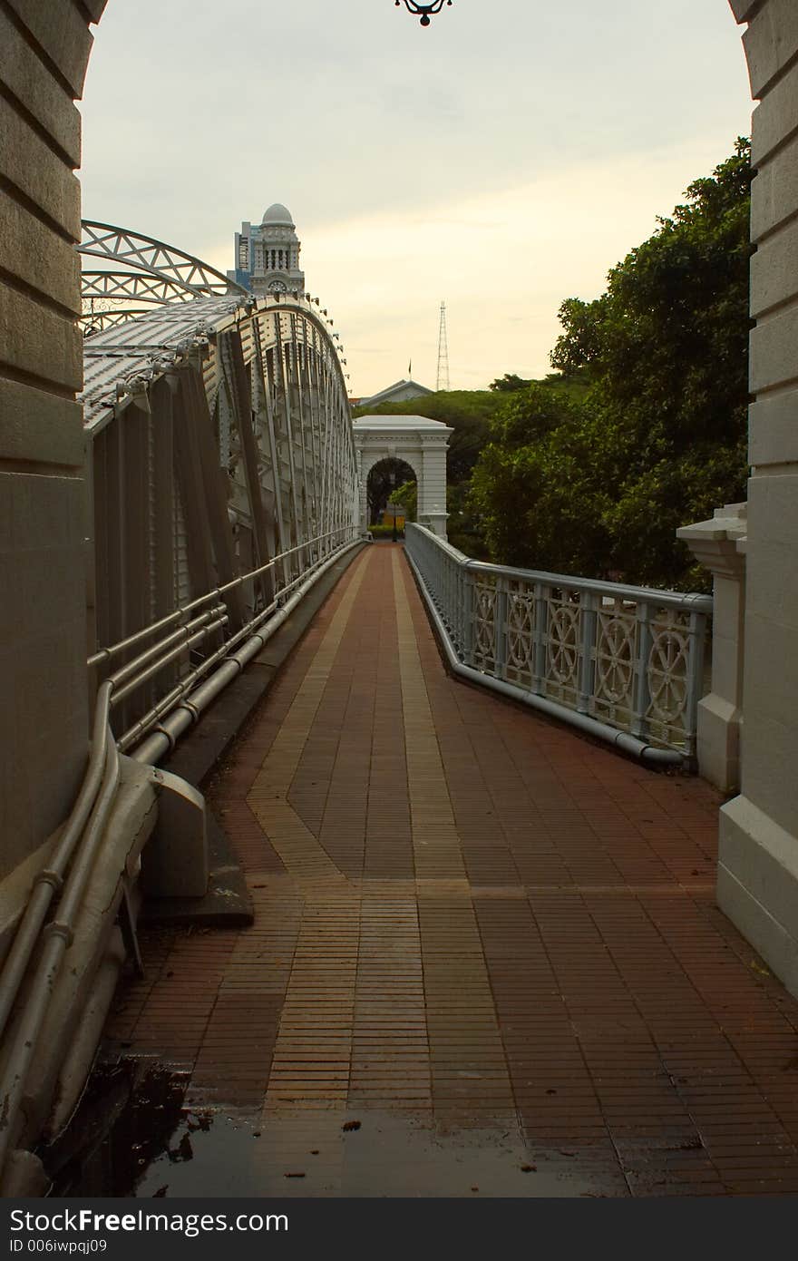 Steel bridge walkway in singapour