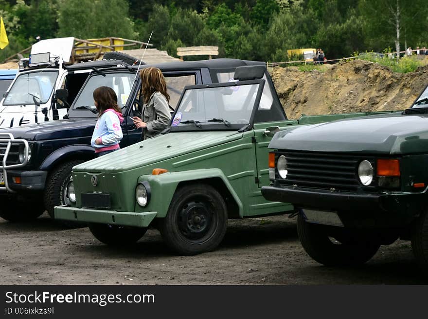 Beginig of offroad family picknic. Beginig of offroad family picknic