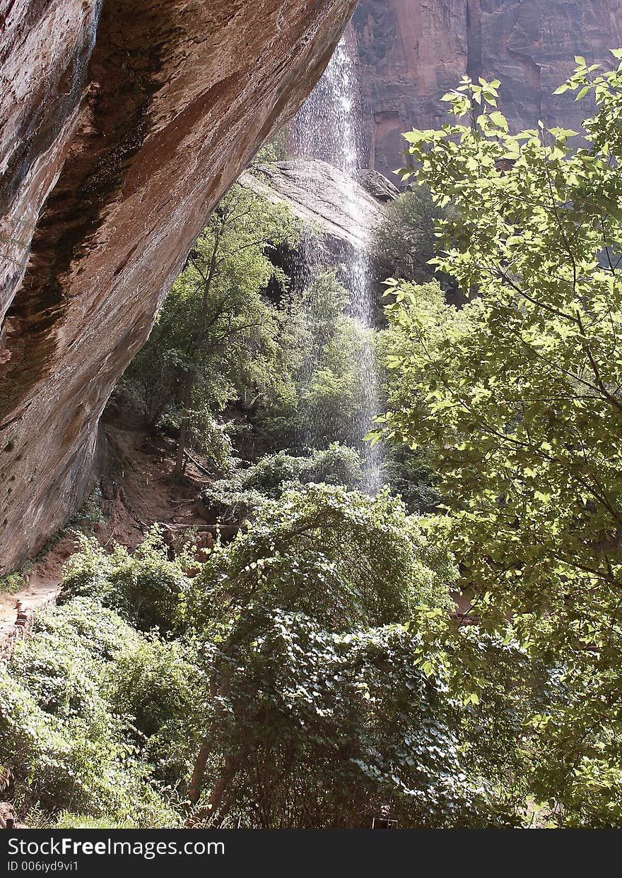 Zion National Park Emerald Pool Waterfall 2