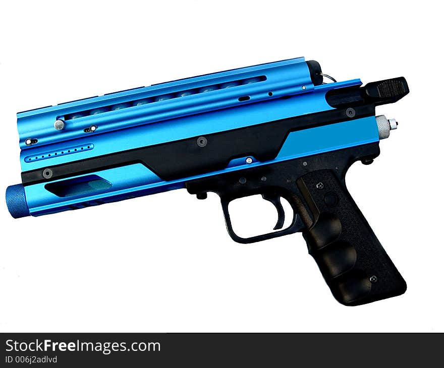 Blue sport Paint gun isolated