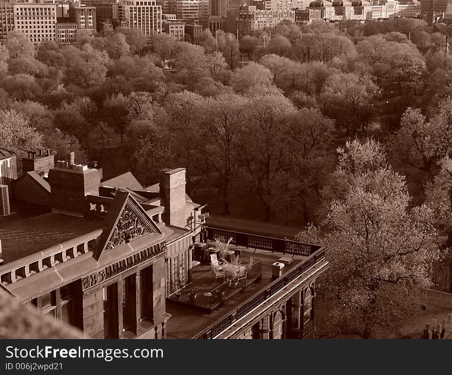 View Of Roof Top and Boston Commons