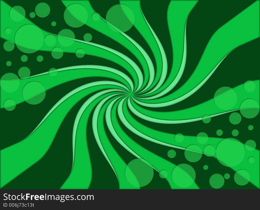 Green background with bubbles