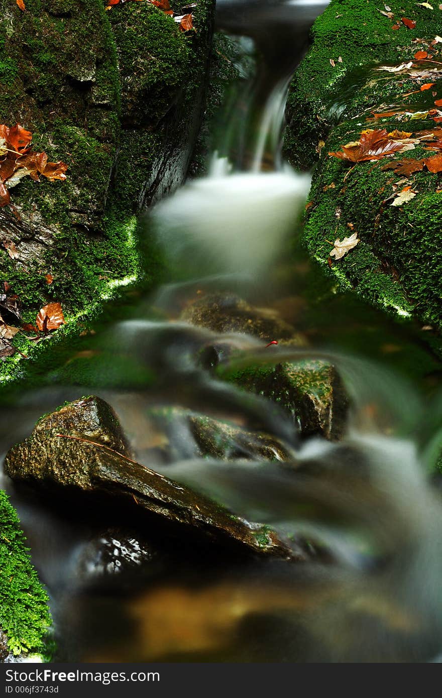 Autumn stream in Giant mountains