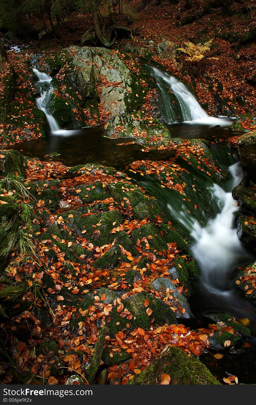 Autumn stream in Giant mountains