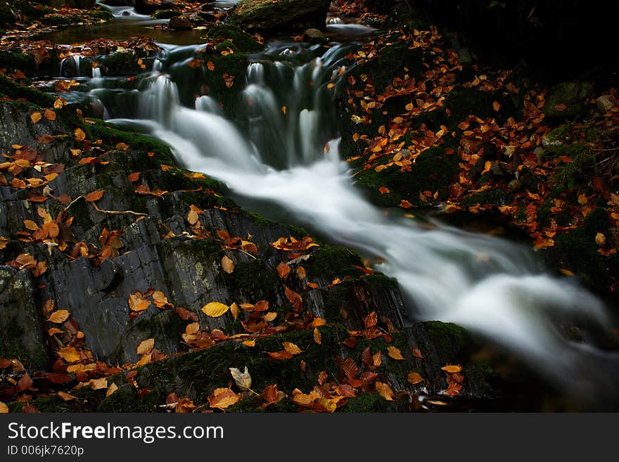 Autumn stream in Giant mountains